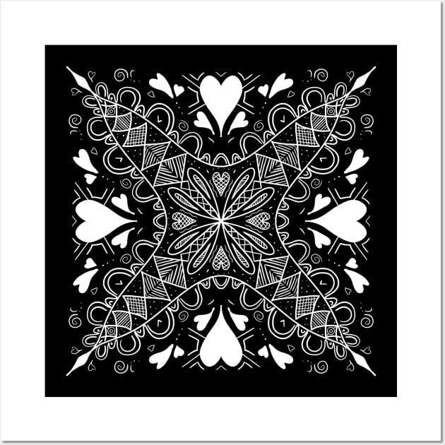 Hearts Mandala Wall Art by nathalieaynie